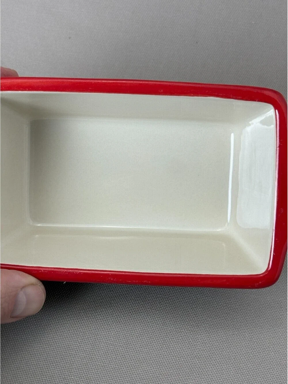 Nantucket Ceramic Mini Loaf Pan Red Green Striped 6 Inch Holiday Baking Dish